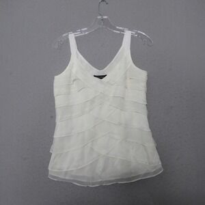 White House Black Market Top Tank XS Ruffle Tiered Y2K Fairy Coquette Romantic